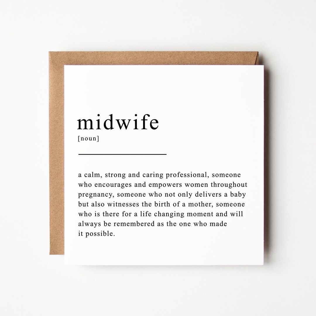Midwife Definition Card Birthday Card for Midwife Thank Etsy UK