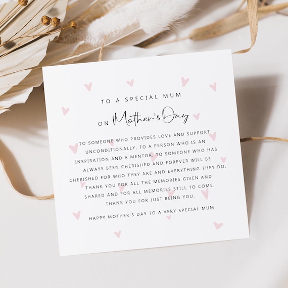 To My Mum On Mother's Day Card | Mother's Day Poem Card | Poem for Mum Card | Happy Mother's Day Card For Mum | Card For Mothers Day