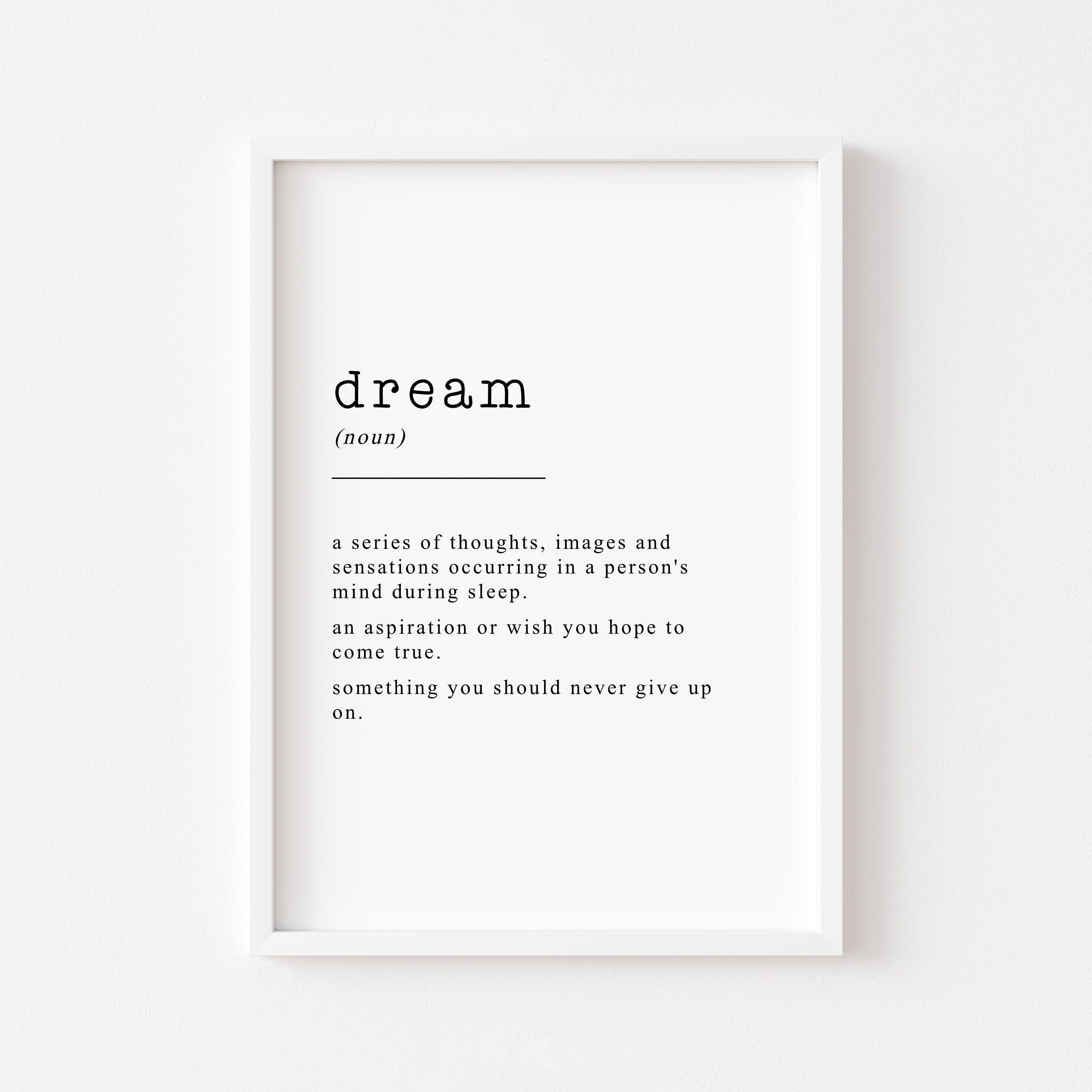 Dream Definition Print Definition Print Wall Art Print Etsy