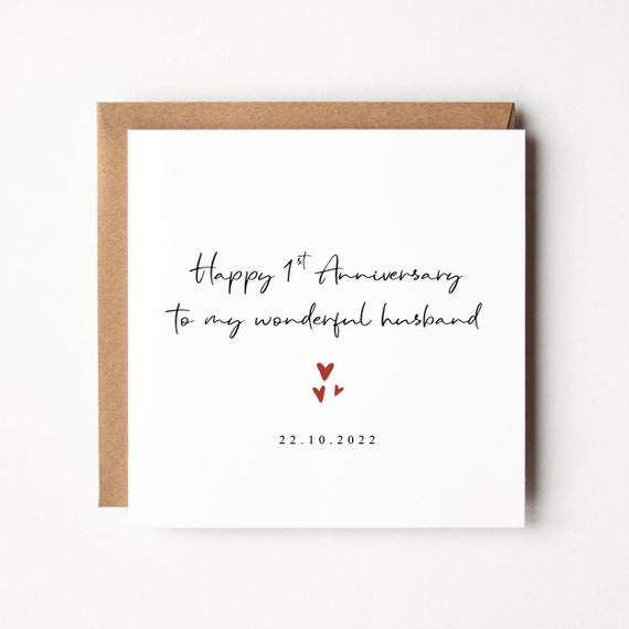 Happy 1st Anniversary to My Husband Card paper Anniversary - Etsy UK