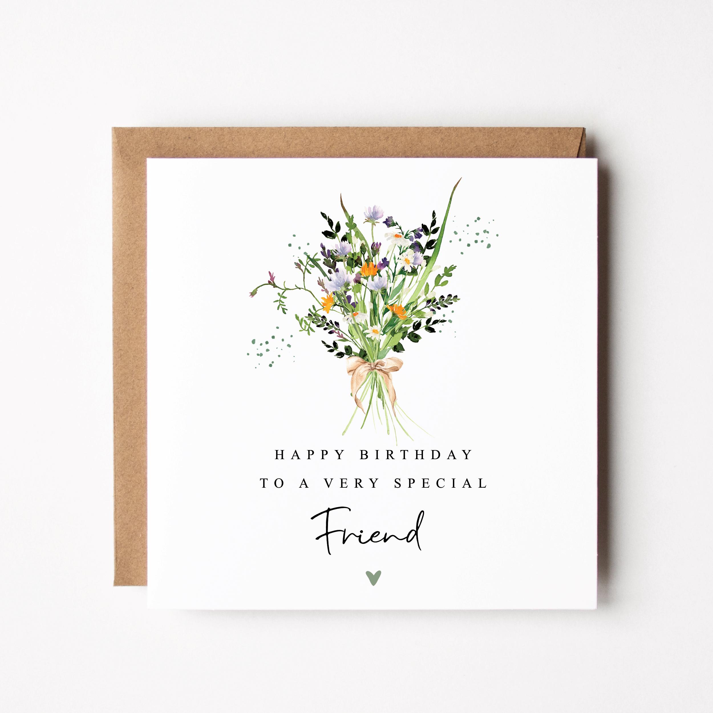 ☺︎ Happy Birthday to A Special Friend Card |floral Birthday