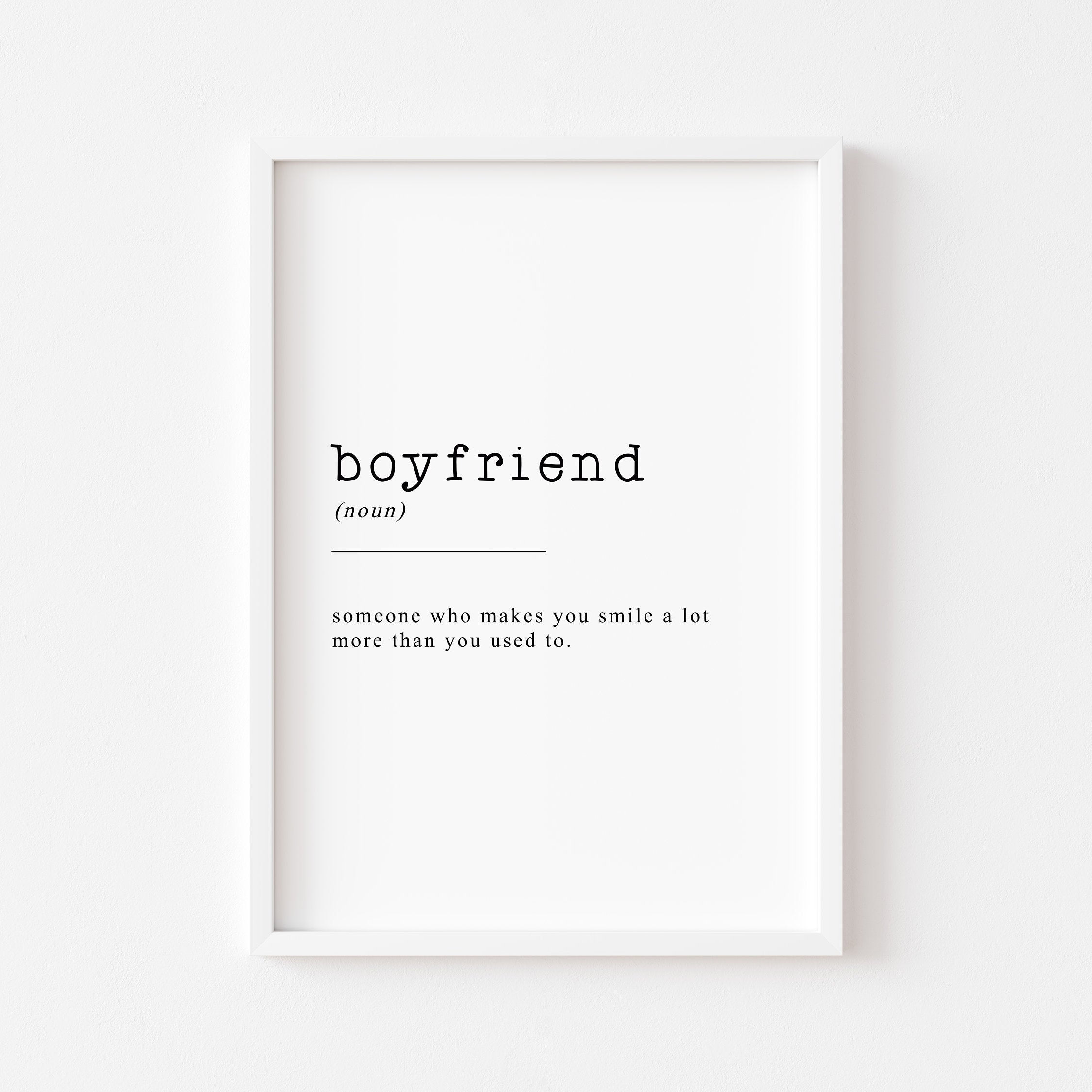 Boyfriend Definition Print Typography Print Quotes Home Etsy