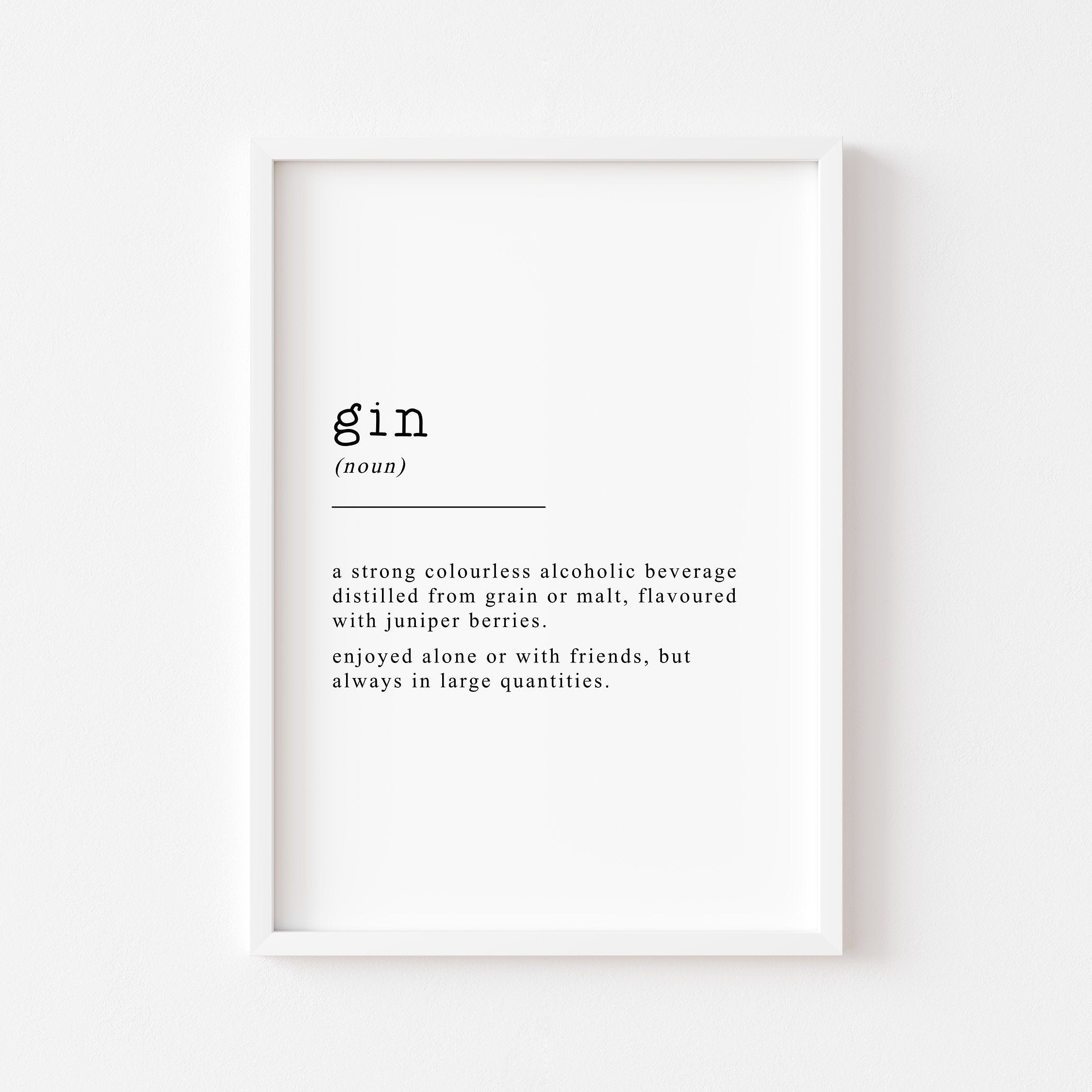 Gin Definition Print Definition Print Wall Art Print Gin Etsy