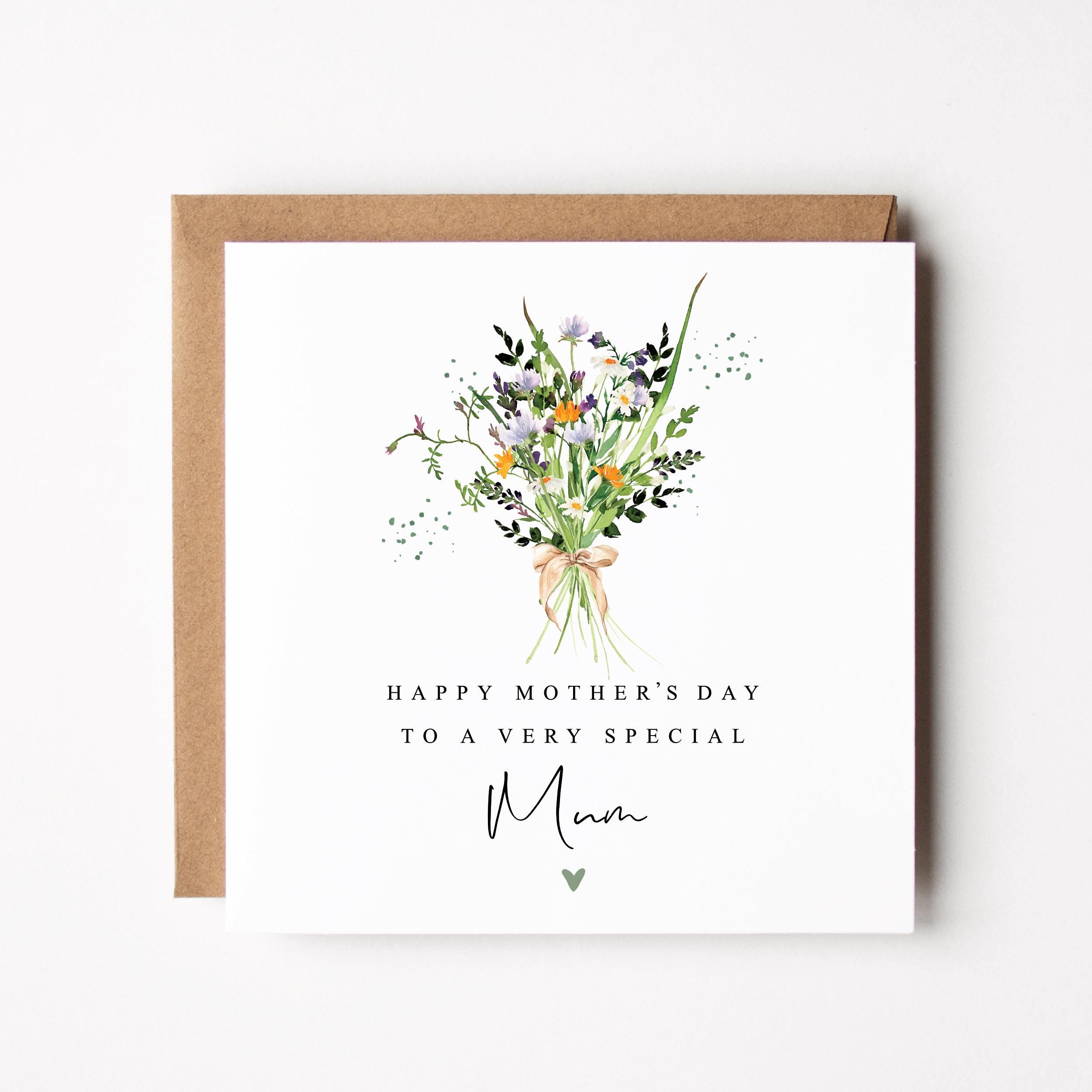 Mothers Day Card Cute Sunflower Mother's Day Card - Floral Garden ...