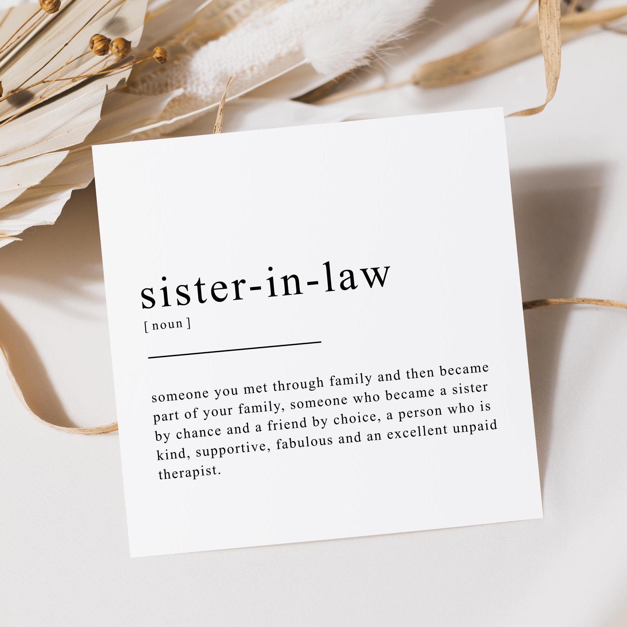 Sister In Law Birthday Card | Card for Sister-In-Law | Special Sister In Law Birthday Card | Card For Her | Sister In Law Definition/Verse |