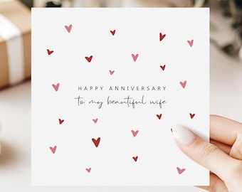 Anniversary Card For Wife | Happy Anniversary To My Wife | First Wedding Anniversary Card | Heart Design