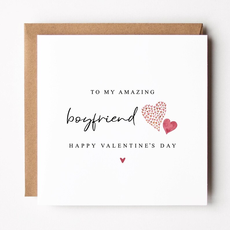 Valentine's Day Card For Boyfriend | Hearts Design | Valentine Card For Him image 3