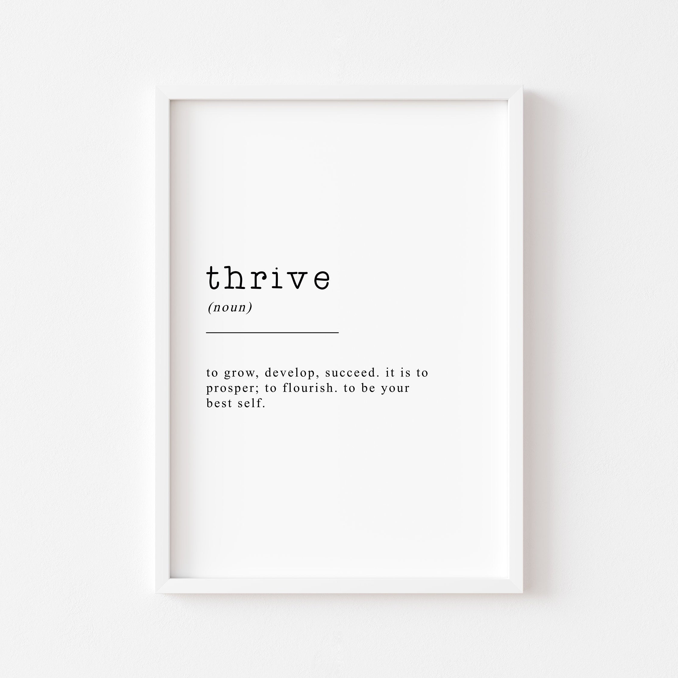Thrive Definition Print Home Decor Office Print Office | Etsy