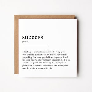 Success Definition Card | Well Done Card |You've Smashed It Card | New Job |Congratulations | So Proud Of You Card |Passed Exams |Graduation