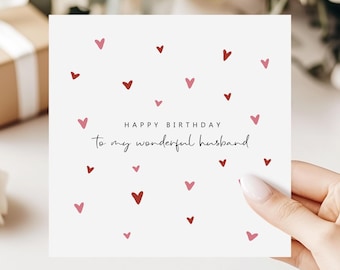 Birthday Card For Husband | Happy Birthday To My Husband | Romantic Heart Design