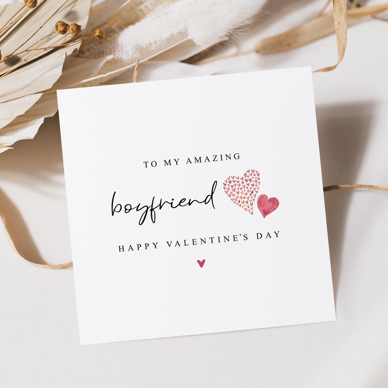 Valentine's Day Card For Boyfriend | Hearts Design | Valentine Card For Him image 2
