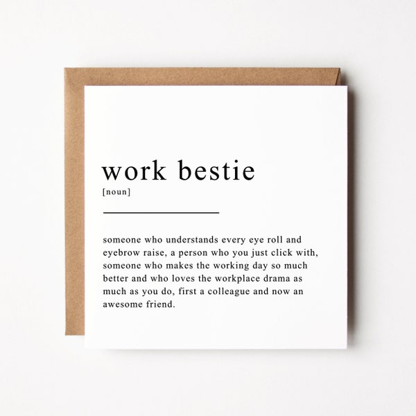 Work Bestie Definition Card | Work Bestie Card| Work Bestie Birthday Card | Definition Card | Work Leaving Card | Work Bestie Birthday Card