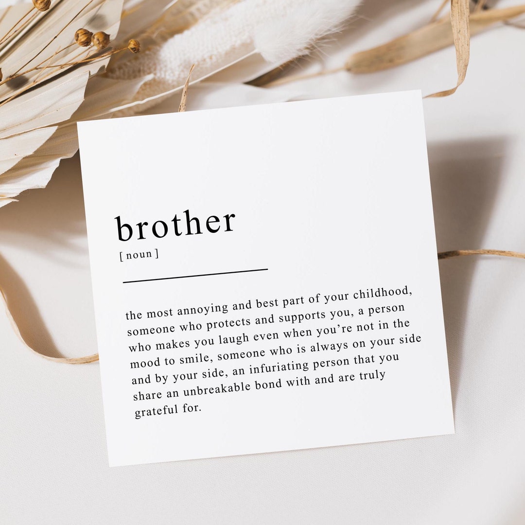 Brother Birthday Card | Card for Brother | Definition Card
