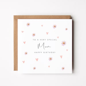 Mum Birthday Card | Happy Birthday To A Special Mum Card | Floral Birthday Card For Mum | Card For Mum Birthday | Flower Heart Confetti | image 2