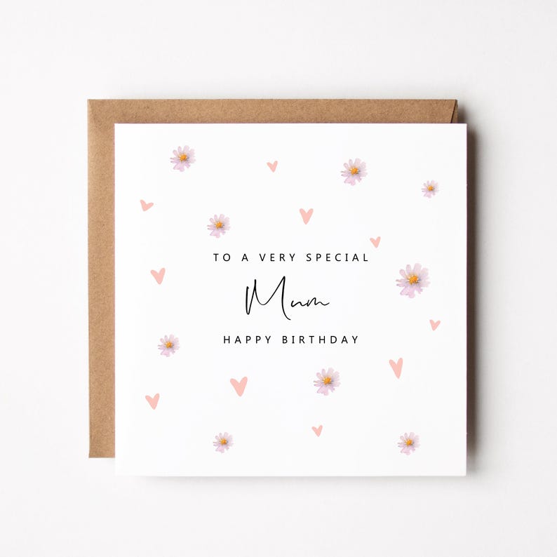 Mum Birthday Card | Happy Birthday To A Special Mum Card | Floral Birthday Card For Mum | Card For Mum Birthday | Flower Heart Confetti | image 2