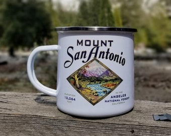Mt Baldy tin enamel cup