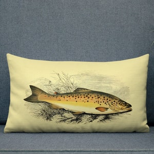 ANF Heritage Trout premium throw pillow