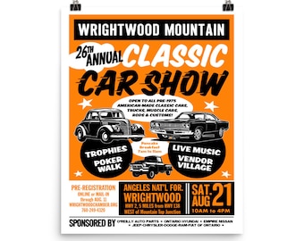 Wrightwood Mountain 2021 Classic Car Show Poster - Etsy