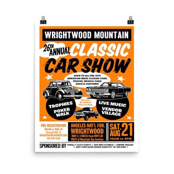 Wrightwood Mountain 2021 Classic Car Show Poster - Etsy