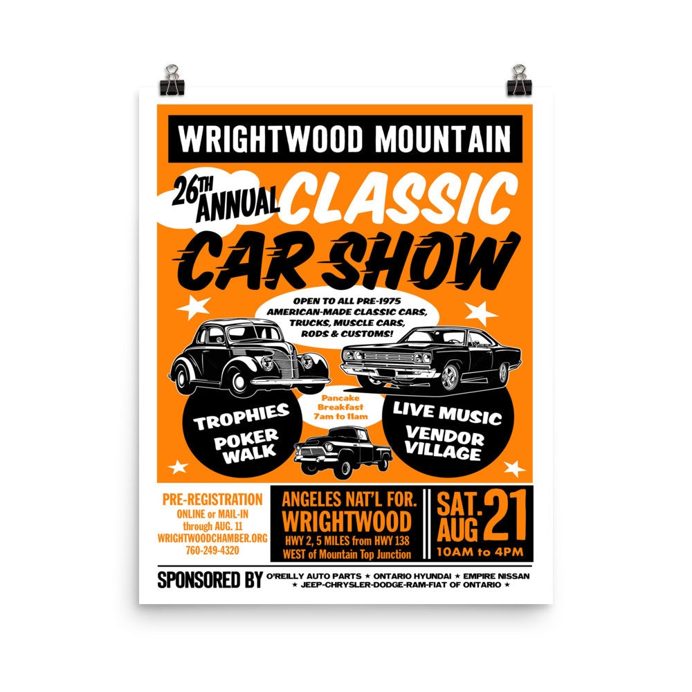 Wrightwood Mountain 2021 Classic Car Show Poster Etsy