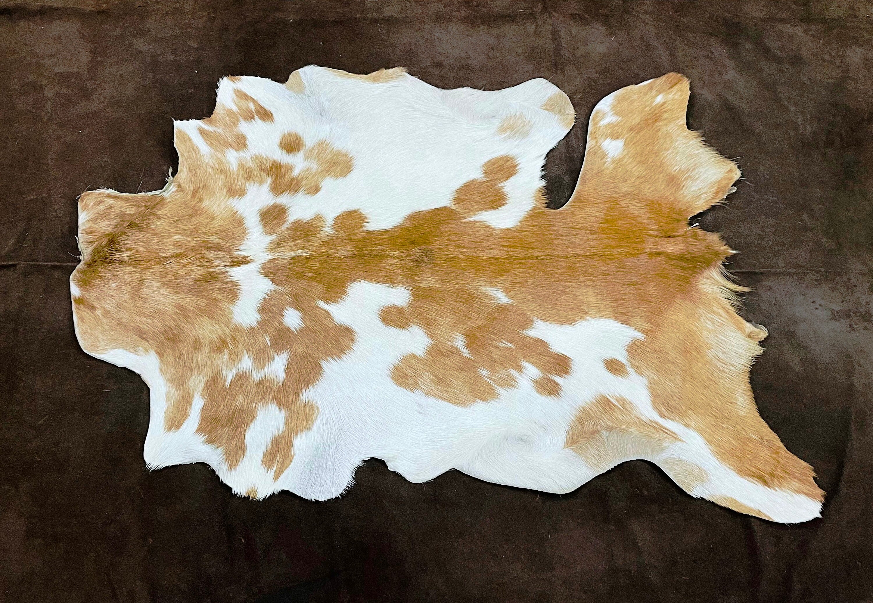 Goat Hide Rug: Ethically Sourced Taupe, Beige, Brown & White Fur - Etsy