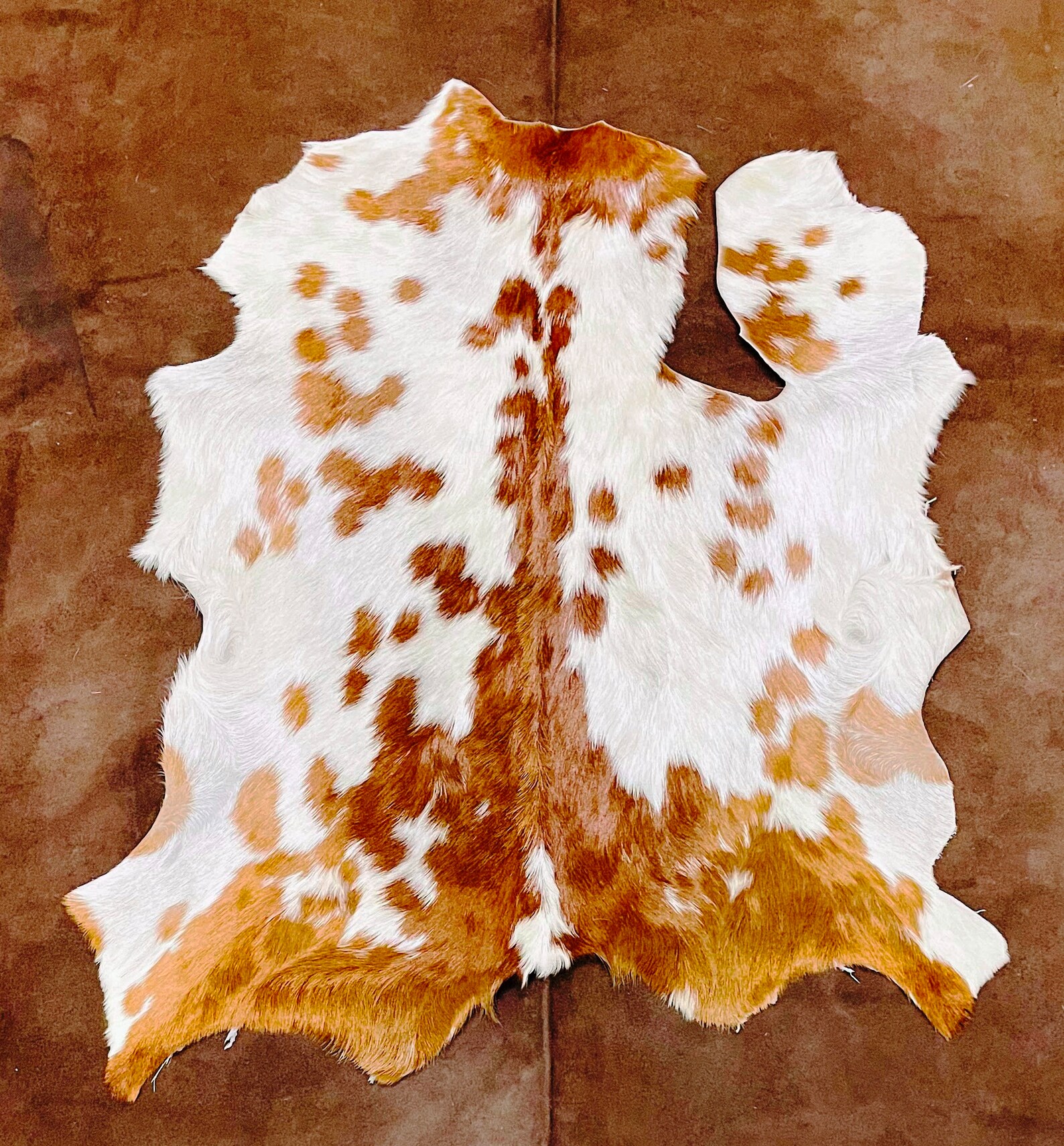 Goat Fur Hide | Neutral Tone | Taupe Brown and White | Scandinavian Rug ...