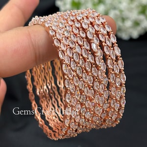 Indiase roségouden afwerking Amerikaanse diamant/CZ armbanden/diamanten armband/zirkoonarmband/delicate armbanden/rosévergulde armbanden Verpakking van 12 stuks