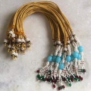 Corda indiana per collana con cordino regolabile multicolore, con chiusura a scatto, collana Dori fatta a mano, confezione da 12 pezzi