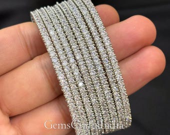 Indian Silver American Diamond Bangles/ Diamond Silver Bangle/Diamond Bangles/ Cubic Zirconia Bangles Jewelry for Women / Girls Set Of 8 pcs