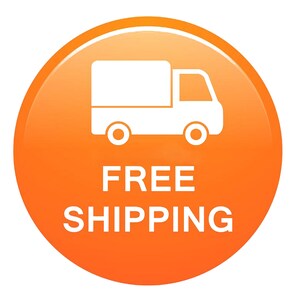 May include: Orange button with a white delivery truck icon and the text "FREE SHIPPING" in white.