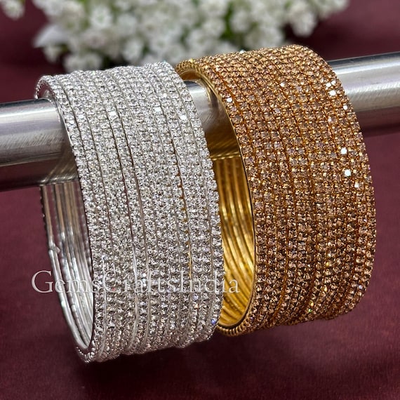 Rhinestone bangles discount
