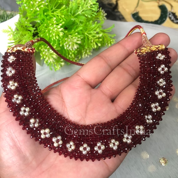 Ruby beads choker best sale