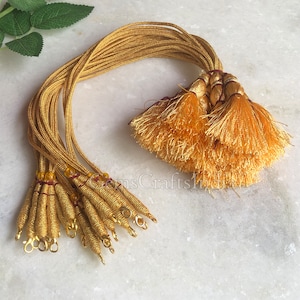 Collana fatta a mano in oro con filo Dori Collana indiana con cordino con fermagli a moschettone/gancio/perla Dori regolabile per collana/lotto 12 pezzi