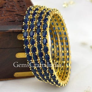 Gold Diamond Bangle/Traditional Bangle/ Ruby Bracelet/Indian bangle/Indian Wedding Jewelry/CZ Diamond Bangle Set/Gift for her /Set of 4 Pcs