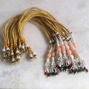 Corda indiana per collana con cordino regolabile multicolore, collana con fermaglio, collana di design fatta a mano Dori, confezione da 12