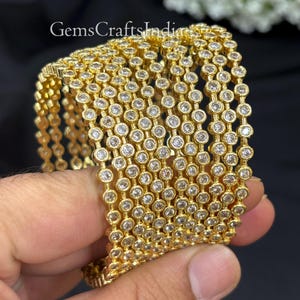 Indian Gold CZ Bangle Bracelet/ American Diamond Bangles/ Indian Jewelry/ CZ Bangles/ Cubic Zirconia Bangle/Gift for her/Pack of 12 pcs
