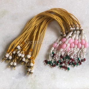 Corda indiana per collana con cordino regolabile multicolore, con chiusura a scatto, collana Dori fatta a mano, confezione da 12 pezzi