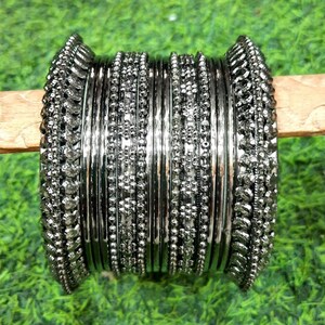 Black metal bangles online sales shopping