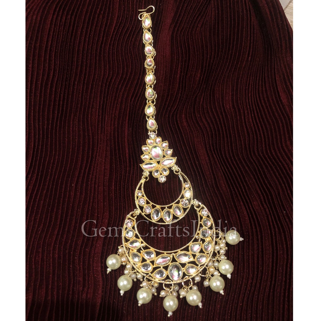 Indian Maang Tikka/ Kundan Tikka/ Indian Jewelry/ Wedding Jewelry
