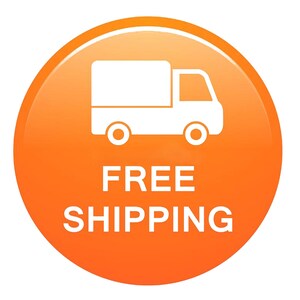 Puede incluir: Bot&oacute;n circular naranja con un icono de cami&oacute;n de reparto blanco y el texto "ENV&Iacute;O GRATIS" en blanco.