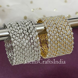 Indian CZ Diamond Bangle Bracelets/Cubic Zirconia Bangles/ Indian AD bangle Bracelet/Indian Jewelry/bridal bangle/Gift for her Pack of 12