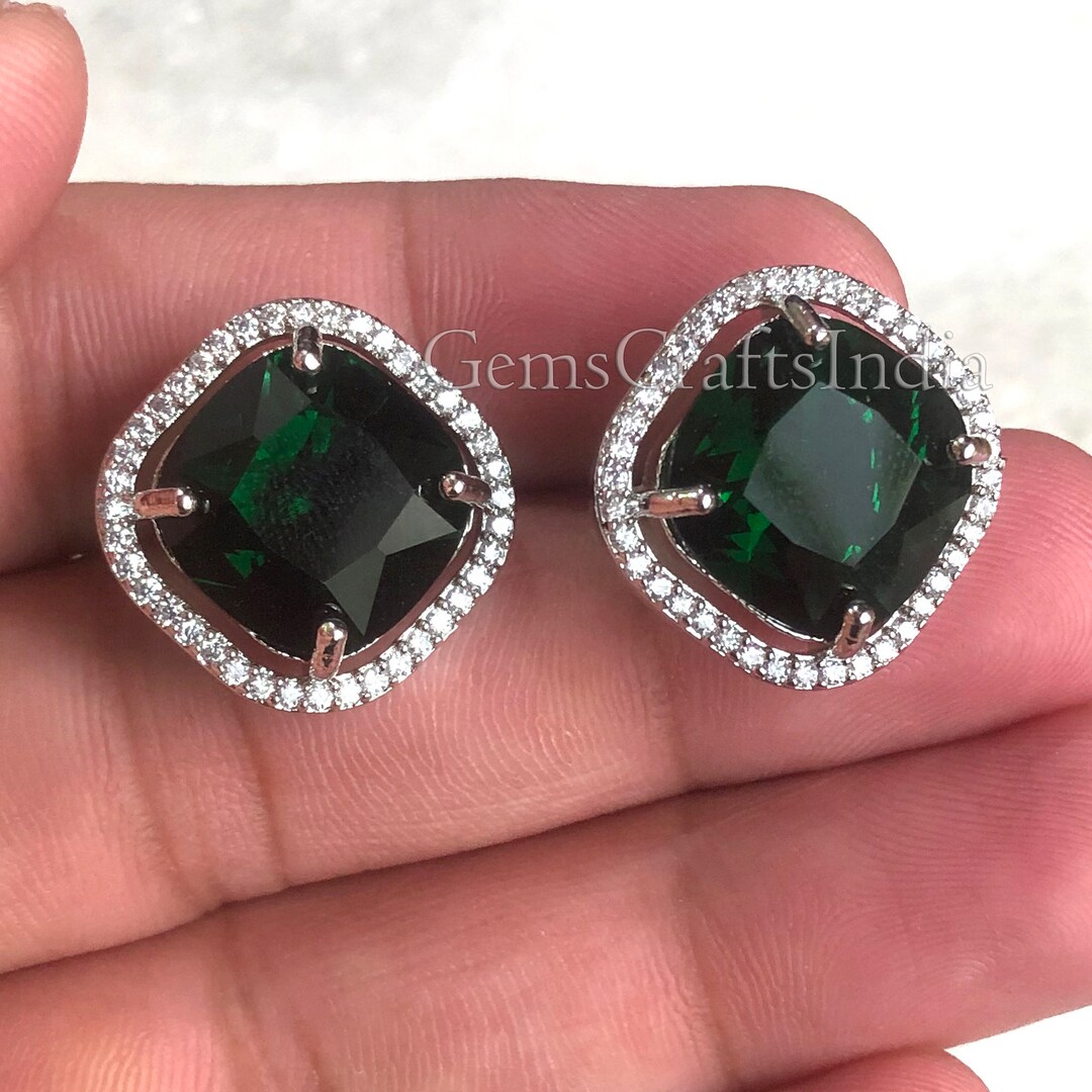 Indian CZ Tops Earrings /american Diamond Stud Earring/ Statement — free download