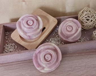 Rose-Flower ,handgemacht, Duschseife,Handseife,palmölfrei und vegan