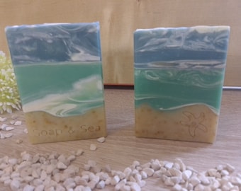 Meeresrauschen Seife, 100g, handgemacht, Handseife, Duschseife, feste Seife, palmölfrei und vegan, Gastgeschenk