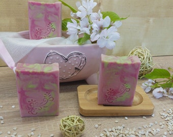 Cherry blossom soap, hand soap, shower soap, handmade, palm oil-free and vegan, solid soap, guest gift