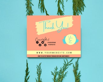 Business Thank You Card | Fully Editable | Package Insert | Printable Packaging Inserts| Personalize Your Own Card | Modern Design