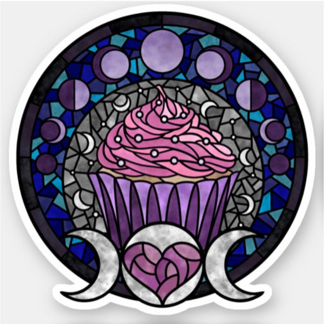 Cupcake Moon Phase Sticker Etsy