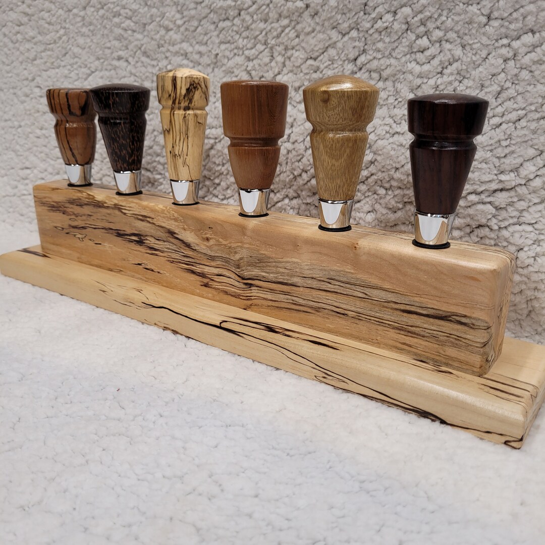 Wine Bottle Stopper Display Stand Made With Exotic Wood Etsy