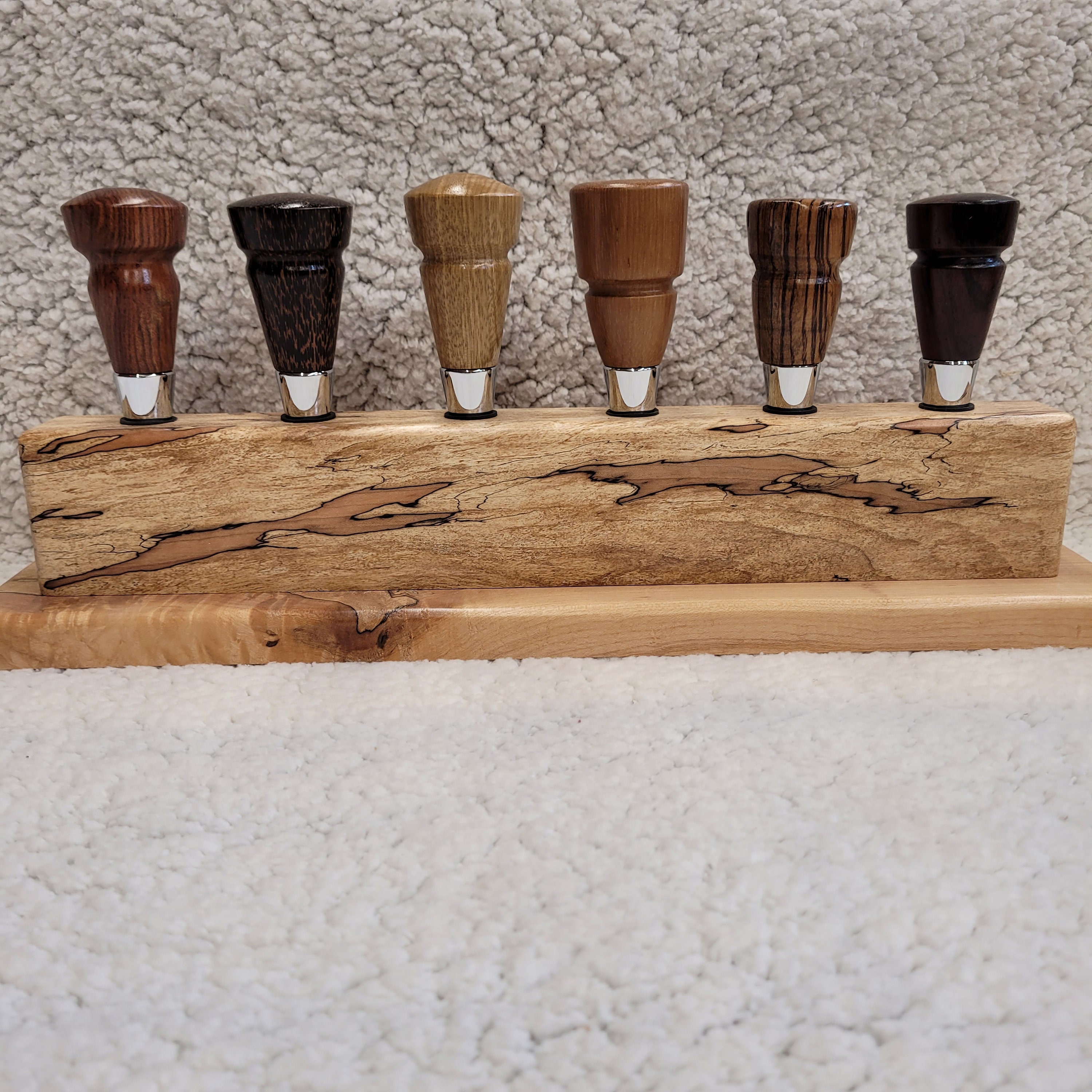 Wine Bottle Stopper Display Stand Made With Exotic Wood Etsy