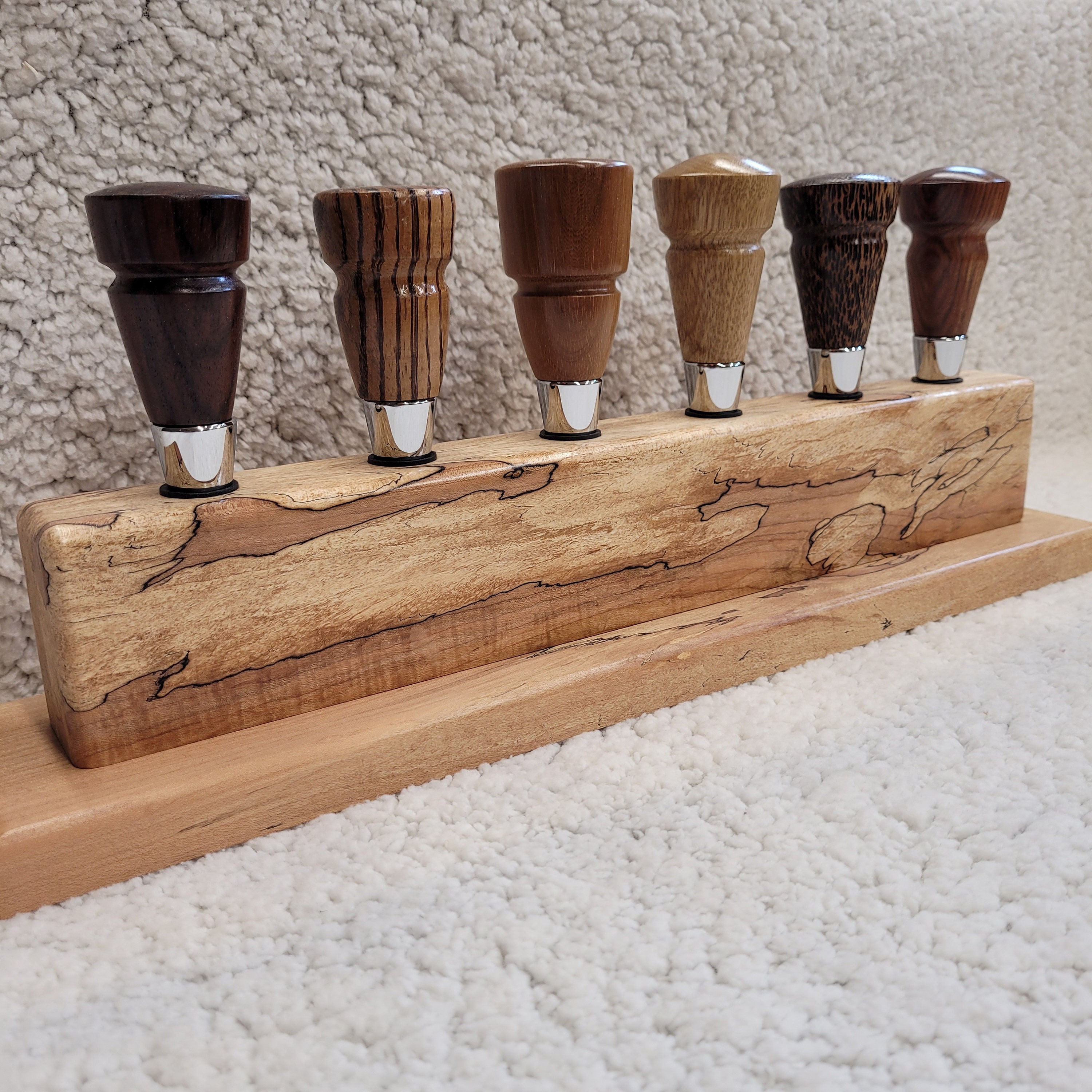 Wine Bottle Stopper Display Stand Made With Exotic Wood Etsy
